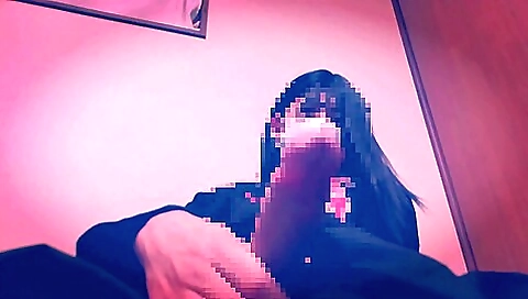 Hot asian in red stockings masturbates in her bedroom