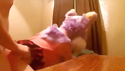 Amateur anal creampie with a hot babe in sexy lingerie