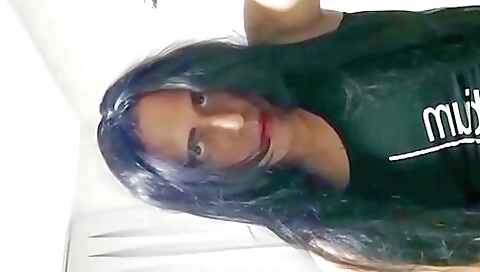 Busty brunette ladyboy with a big booty and a sexy ass