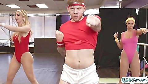 Tattooed blonde yogi gets fucked in her ass and pussy