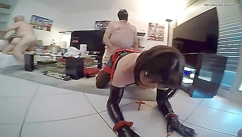 Mature shemale sucks and fucks with anal porn clip