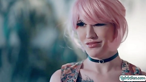 Big booty redhead is on the bed and she gets fucked from behind