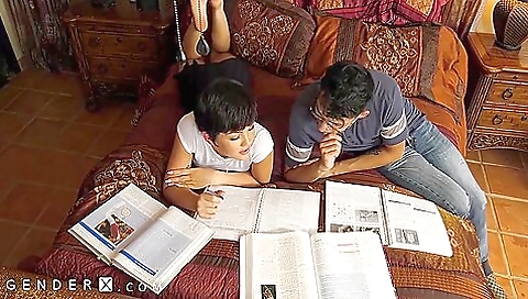 A horny Asian lady seduces her stepbrother with her body